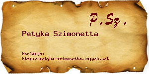 Petyka Szimonetta névjegykártya